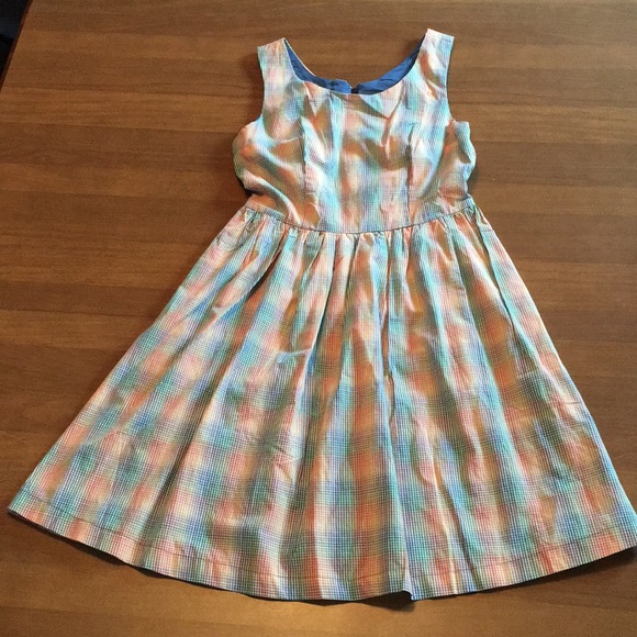 Modcloth retro rainbow plaid tartan cotton summer day dress 🌈 - Picture 6 of 17